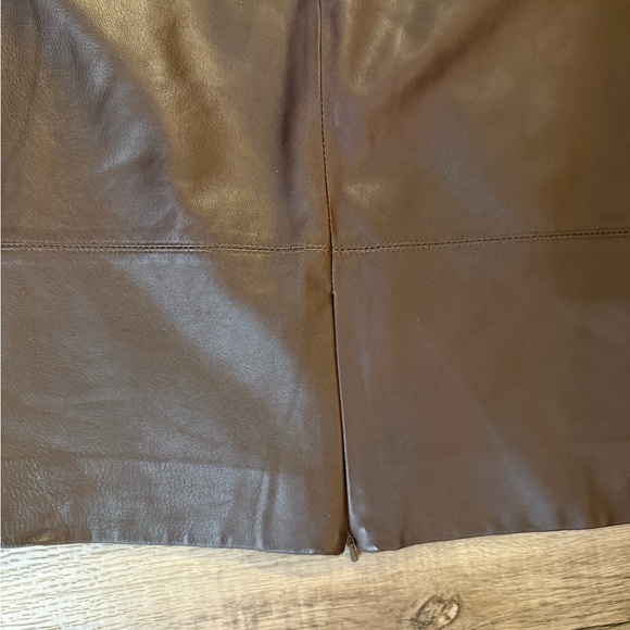 Anne Klein Brown Leather Skirt Size 8 - Picture 11 of 14